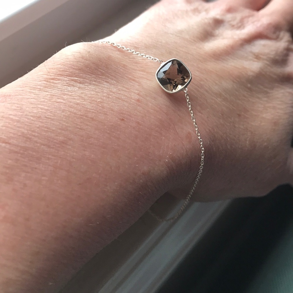 sterling silver bracelet and smoky quartz gemstone